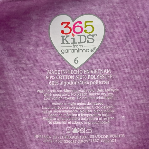 🌀🌀🌀 365 Kids - Unicorn Tee - Size 6 - Picture 3 of 4